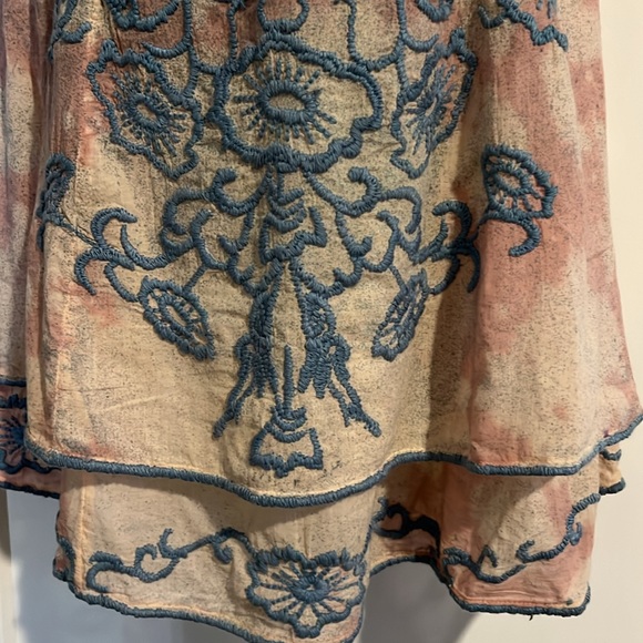 Free People boho slip dress with ruffles. - Picture 3 of 16